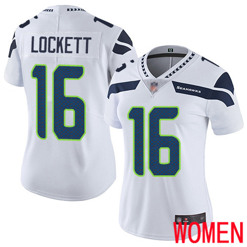 Seattle Seahawks Limited White Women Tyler Lockett Road Jersey NFL Football #16 Vapor Untouchable->youth nfl jersey->Youth Jersey